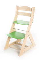 Rostoucí židle MAJA - opěrka do kulata (bříza, zelená)