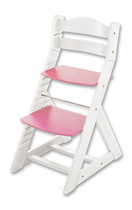 Rostoucí židle MAJA - opěrka do kulata (bílá, růžová)