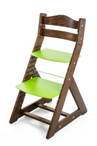 Rostoucí židle MAJA - opěrka do kulata (ořech, zelená)