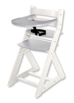 Rostoucí židle ELA - velký pultík (bílá, světle šedá)