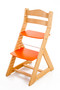 Rostoucí židle MAJA - opěrka do kulata (buk, oranžová)