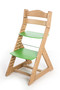 Rostoucí židle MAJA - opěrka do kulata (dub světlý, zelená)