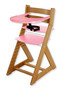 Rostoucí židle ELA - velký pultík (dub světlý, růžová)